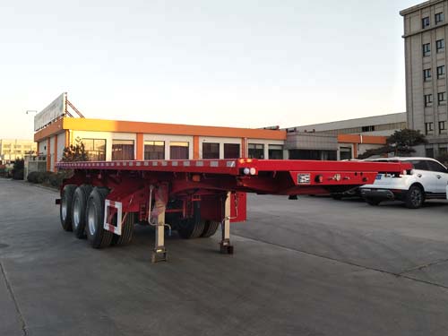 唐鸿重工10米34.7吨3轴平板自卸半挂车(XT9408ZZXP)