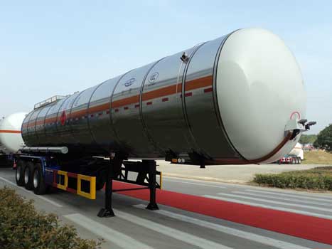 宏图牌12.3米30吨3轴易燃液体罐式运输半挂车(HT9400GRY1)