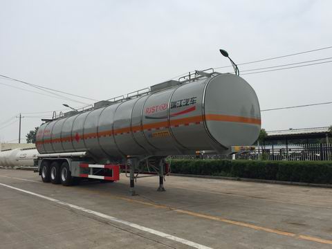 瑞江牌12.4米29.8吨3轴易燃液体罐式运输半挂车(WL9407GRYF)
