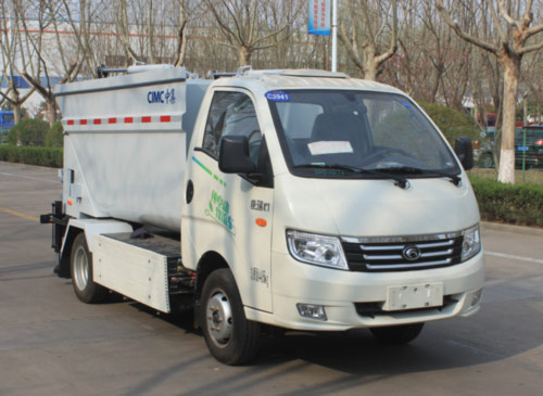 福田牌BJ5046ZZZEV1纯电动自装卸式垃圾车公告图片