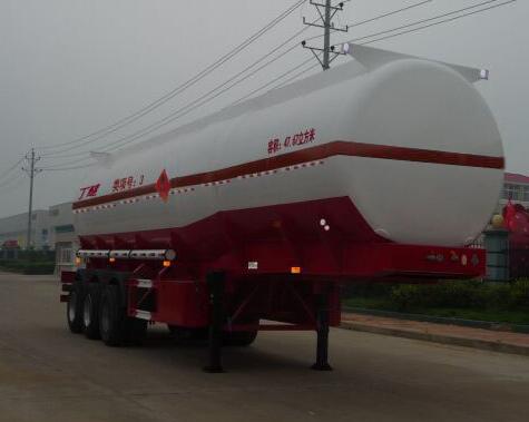 特运牌12.3米33.6吨3轴铝合金易燃液体罐式运输半挂车(DTA9406GRY)