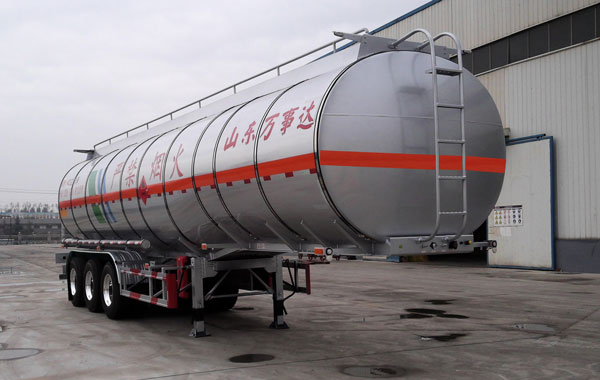万事达牌11.6米34吨3轴铝合金易燃液体罐式运输半挂车(SDW9405GRYA)