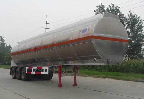 开乐牌12.6米33.4吨3轴铝合金易燃液体罐式运输半挂车(AKL9407GRY)