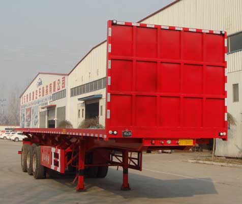 新科牌13米33吨3轴平板自卸半挂车(LXK9409ZZXP)