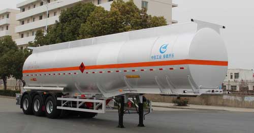开乐牌12.7米33.3吨3轴铝合金易燃液体罐式运输半挂车(AKL9408GRYB)