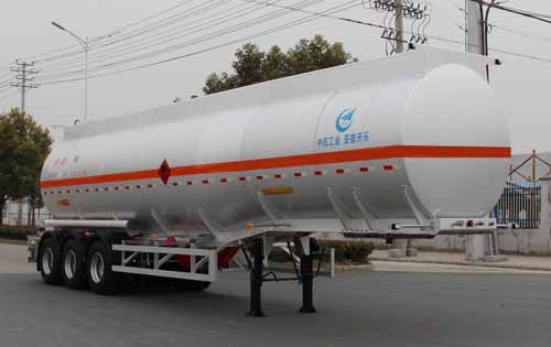 开乐牌12米33.5吨3轴铝合金易燃液体罐式运输半挂车(AKL9408GRYA)