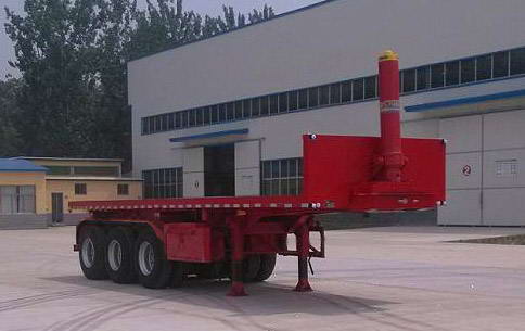 华鲁业兴牌10米32.5吨3轴平板自卸半挂车(HYX9400ZZXP)