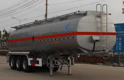 开乐牌10.9米30.5吨3轴易燃液体罐式运输半挂车(AKL9408GRY)