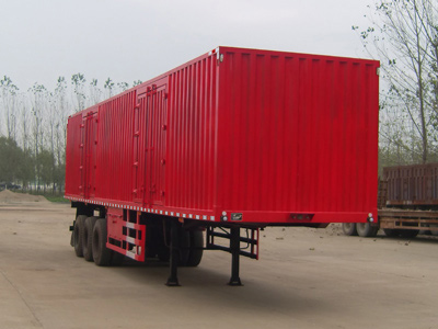齐鲁中亚牌13米32.6吨3轴厢式运输半挂车(DEZ9400XXY)