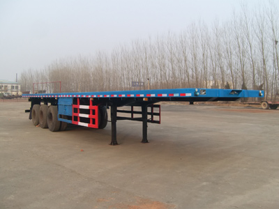 齐鲁中亚牌13米34吨3轴平板运输半挂车(DEZ9400TPB)