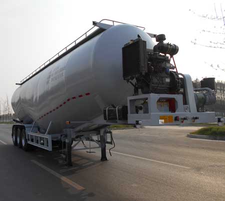 劲越牌10.5米30吨3轴中密度粉粒物料运输半挂车(LYD9400GFL)