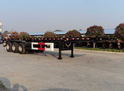 宏图牌12.9米34.4吨3轴危险品罐箱骨架运输半挂车(HT9400TWY)