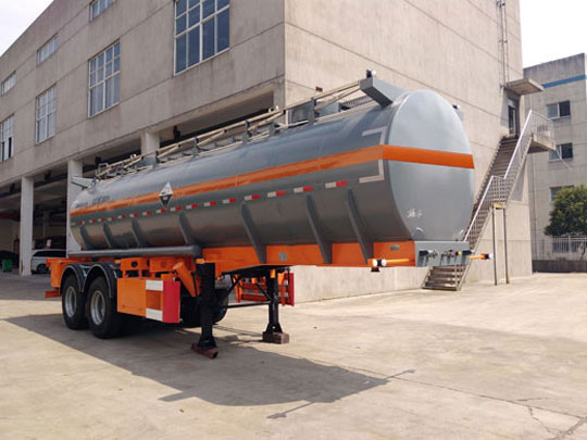锡宇牌9.8米26吨2轴腐蚀性物品罐式运输半挂车(WXQ9355GFW)