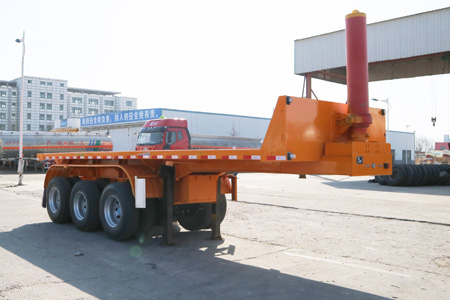 齐鲁中亚牌9米34吨3轴平板自卸半挂车(DEZ9402ZZXP)