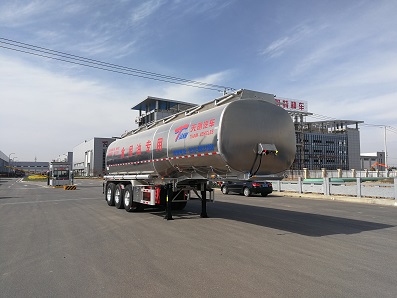 天明牌10.9米34.3吨3轴铝合金食用油运输半挂车(TM9404GSYFE2)