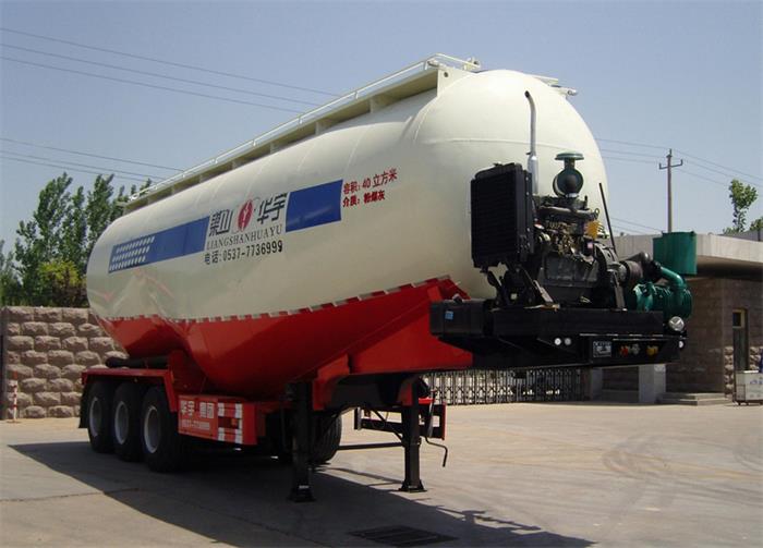 华宇达牌10.3米31.5吨3轴中密度粉粒物料运输半挂车(LHY9408GFLA)
