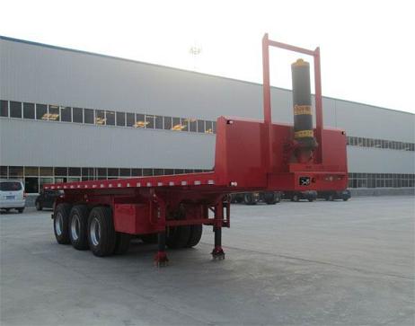 广科牌10米31.6吨3轴平板自卸半挂车(YGK9400ZZXP)