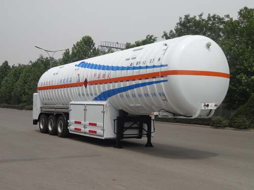 宝环牌13米21.9吨3轴低温液体运输半挂车(HDS9407GDY)