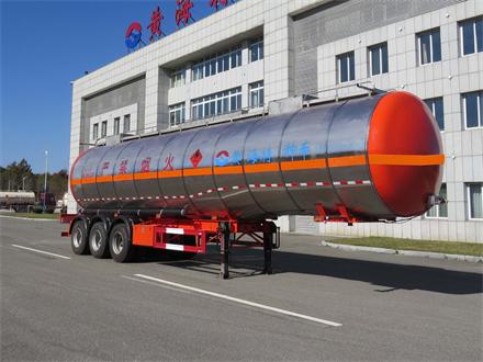 黄海牌12.7米29.7吨3轴易燃液体罐式运输半挂车(DD9408GRY)