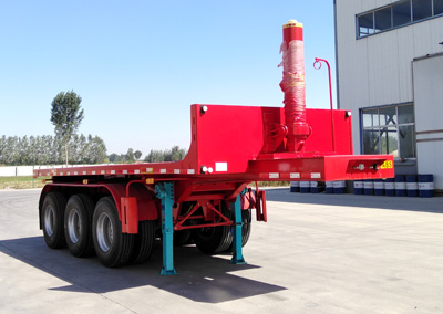 事业永盛牌8.5米33.4吨3轴平板自卸半挂车(LYS9400ZZXP)