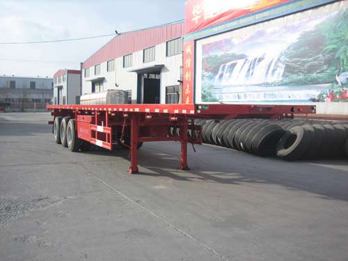 华昌牌13米34吨3轴平板运输半挂车(QDJ9401TPB)