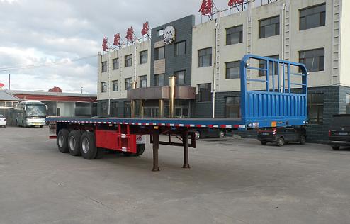 蒙驼凯力达一牌13米33.8吨3轴平板运输半挂车(KLD9406TPB)
