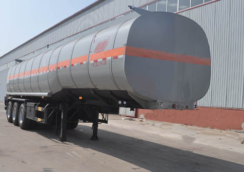 旗林牌12米29.7吨3轴易燃液体罐式运输半挂车(QLG9409GRY)