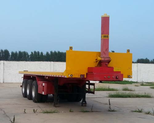 欣意通牌9.6米31.5吨3轴平板自卸半挂车(HMJ9400ZZXP)
