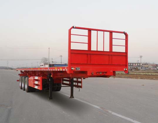 红荷北斗牌13米32.7吨3轴平板自卸半挂车(SHB9400ZZXP)