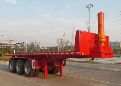 鸿盛业骏牌9米32.5吨3轴平板自卸半挂车(HSY9400ZZXP)