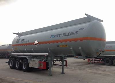 瑞江牌10.3米32.5吨3轴腐蚀性物品罐式运输半挂车(WL9404GFWD)