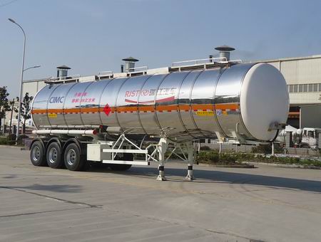 瑞江牌12米33吨3轴铝合金易燃液体罐式运输半挂车(WL9403GRYA)