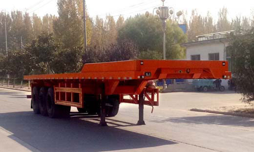 峄州牌13米30.2吨3轴平板自卸半挂车(ZLT9381ZZXP)