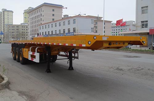 华骏牌13米30.6吨3轴平板自卸半挂车(ZCZ9402ZZXPBYJ)