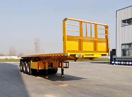 济世鑫牌11.5米32.8吨3轴平板自卸半挂车(LYY9402ZZXPC)