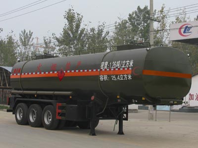 程力威牌9.8米30.5吨3轴易燃液体罐式运输半挂车(CLW9407GRY)