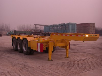 福运祥牌9米35.4吨3轴集装箱运输半挂车(JJT9400TJZ)
