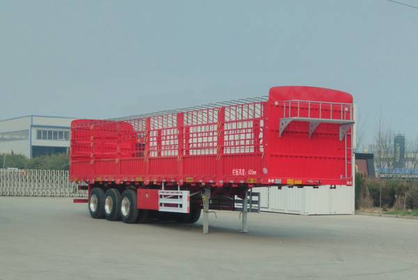 麟州牌13米34.5吨3轴仓栅式运输半挂车(YDZ9401CCY)