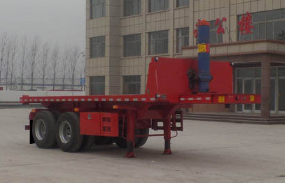 坤博牌8.5米29.8吨2轴平板自卸半挂车(LKB9350ZZXP)