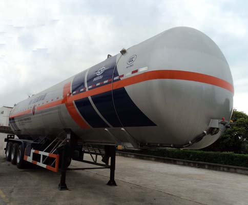 宏图牌12.9米29.7吨3轴易燃液体罐式运输半挂车(HT9403GRY)