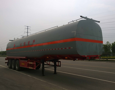 齐鲁中亚牌12米30.5吨3轴易燃液体罐式运输半挂车(DEZ9403GRY)