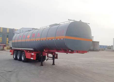 华昌牌10.7米32吨3轴易燃液体罐式运输半挂车(QDJ9407GRYA)