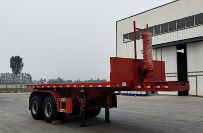 华政牌8米29.5吨2轴平板自卸半挂车(LHZ9350ZZXP)
