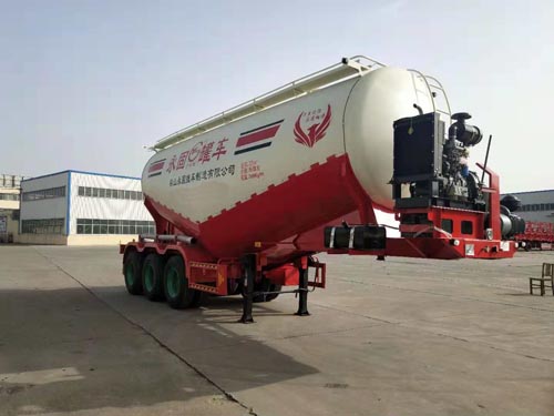 广科牌9.4米32.6吨3轴中密度粉粒物料运输半挂车(YGK9406GFLA)