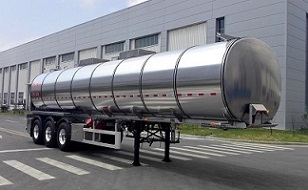 天明牌12.4米33.5吨3轴润滑油罐式运输半挂车(TM9407GRHTF2)