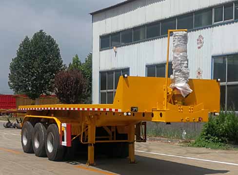 新科牌9米33.2吨3轴平板自卸半挂车(LXK9405ZZXP)