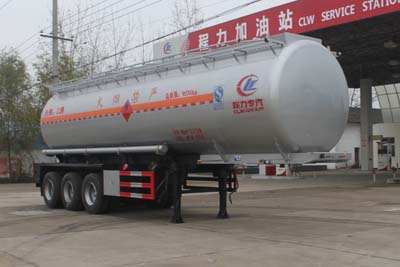 程力威牌11米30.2吨3轴易燃液体罐式运输半挂车(CLW9409GRY)