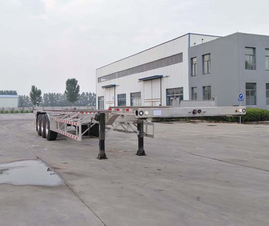 鑫能昆冈牌14米35.9吨3轴铝合金集装箱运输半挂车(ZBR9400TJZE)
