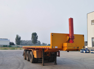 鲁犇牌9米32.7吨3轴平板自卸半挂车(TXL9400ZZXP)