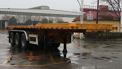 华骏牌9.5米33.7吨3轴平板自卸半挂车(ZCZ9401ZZXPHJG)